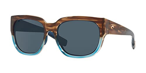 COSTA DEL MAR WOMEN WATERWOMAN 2 SQUARE SUNGLASSES TORTOISE/GRAY - 06S9004-1358