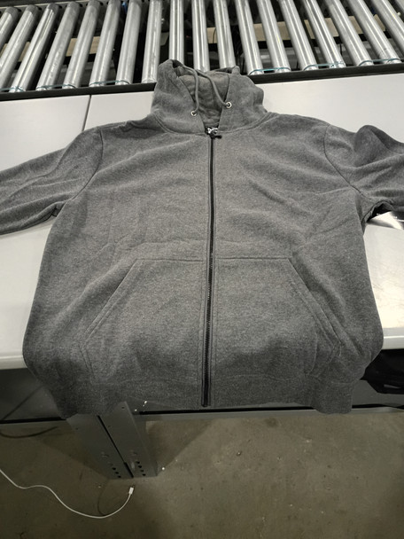 RUDOLPH MEN'S SLIM FIT FLEECE-LINED FULL ZIP HOODIE SIZE XL - HEATHER CHARCOAL New