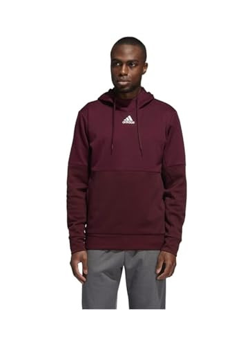 ADIDAS MENS TEAM ISSUE HOODIE - SIZE MEN L - TEAM COLLEGIATE BURGUNDY/WHITE
