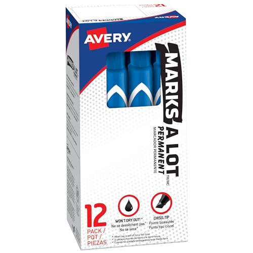 AVERY MARKS A LOT LARGE DESK-STYLE PERMANENT MARKER, BROAD TIP, BLUE (08886)