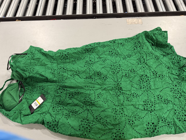 GUESS SUMMER GREEN RUFFLED LIEN FLORAL LACE MAXI DRESS SIZE 14 - GREEN New