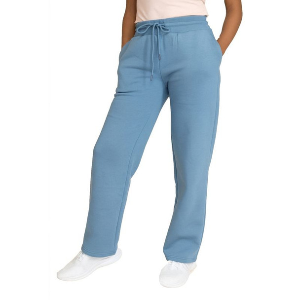 BLUE ICE HEAVYWEIGHT WIDE LEG FLEECE SWEATPANTS - SIZE: WOMEN XL - LIGHT BLUE New
