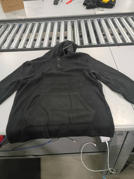 BLUE ICE WAFFLE KNIT HOODED - SIZE M - BLACK New