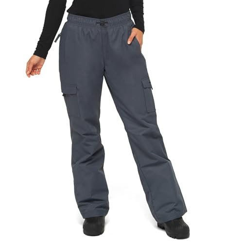 ARCTIX WOMEN'S LUMI PULL OVER FLEECE LINED CARGO SNOW PANTS, SIZE : M - STEEL