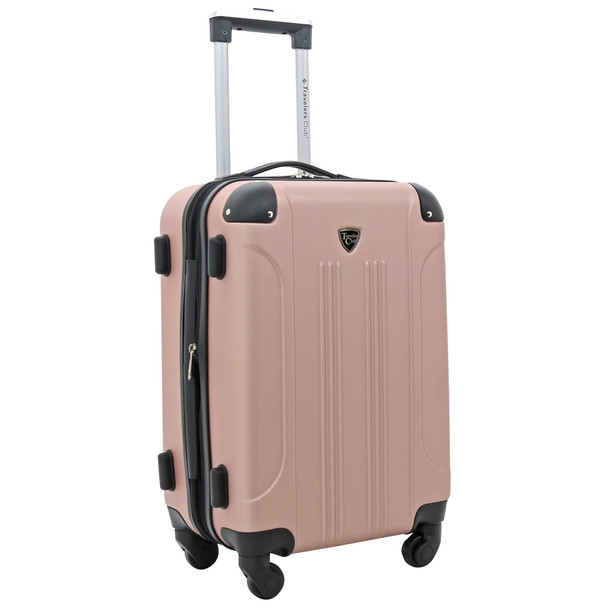 TRAVELERS CLUB 20" HARD-SIDE SPINNER ROLLING CARRY-ON TRAVEL LUGGAGE - ROSE GOLD New
