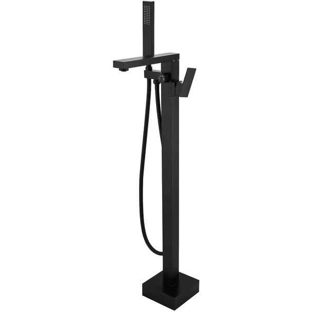 FAHKNS Matte Black Freestanding Bathtub Faucet Bathtub Filler Floor - Black