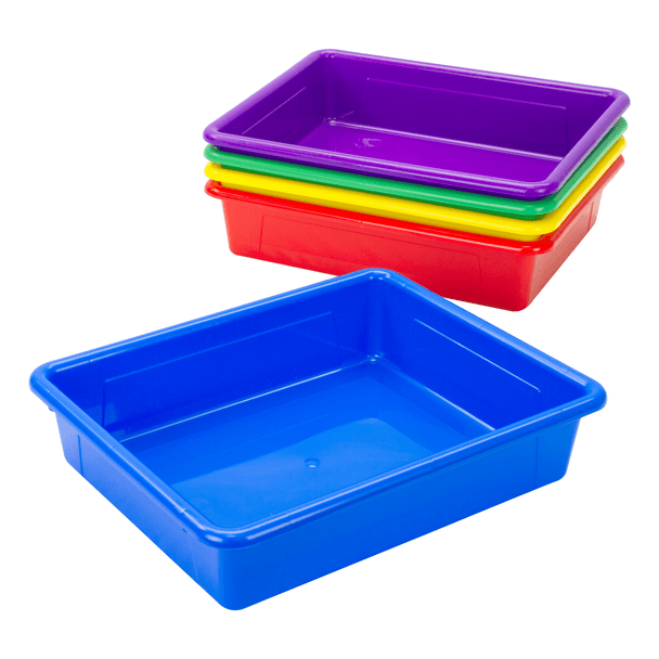 STOREX PLASTIC STORAGE TRAY, LETTER-SIZE PAPER SORTER, ASSORTED COLORS, 5-PACK