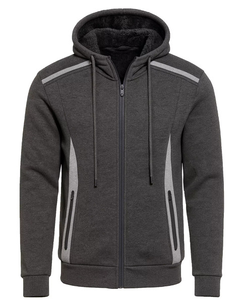 BLU ROCK MEN'S SLIM-FIT REFLECTIVE TECH FULL-ZIP HOODIE - SIZE: MEN M - CHARCOAL
