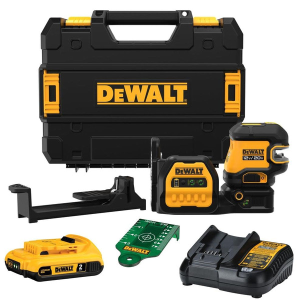 DEWALT 20V/12V MAX LASER CROSS LINE LASER AND 2 SPOT LASER DCLE34220G YELLOW