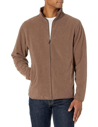 AMAZON ESSENTIALS PARK HILL MEN 2XL REGULAR FIT FULL-ZIP FLEECE BROWN HEATHER