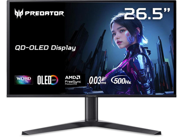Acer Predator 27" (26.5" viewable) WQHD 2K 1440P 500Hz with AMD FreeSync Premium