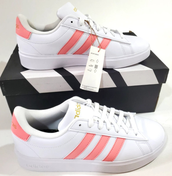 ADIDAS GRAND COURT 2.0 SHOES WOMEN'S ATHLETIC CASUAL SNEAKERS - 8 - PINK/WHITE New