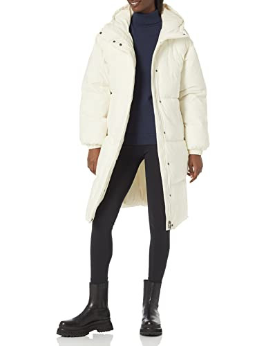 AMAZON ESSENTIALS WOMEN'S OVERSIZED LONG PUFFER JACKET 2XL EGGSHELL WHITE