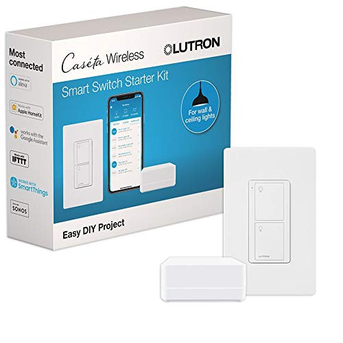 Lutron Caseta Original Smart Light Switch Kit w/ Wall Plate and Smart Hub