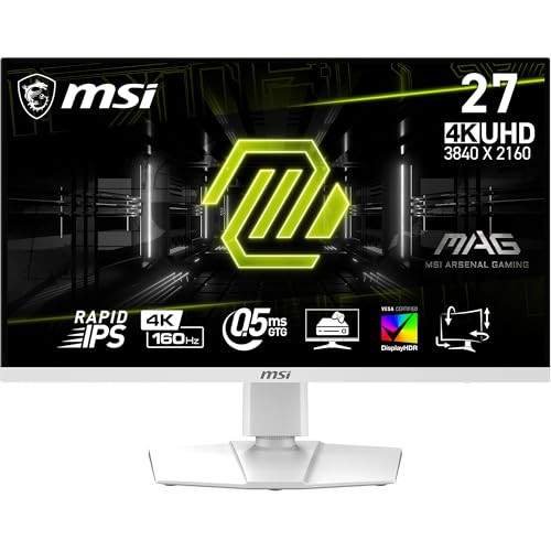 MSI MAG 274URFW 27-INCH 4K GAMING MONITOR, UHD, 0.5MS, 160HZ, HDR 400 - WHITE