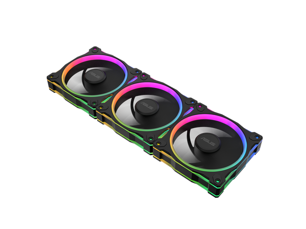 ASUS Prime MR120 ARGB fan black triple pack, 28mm extra-thick frame, quiet,