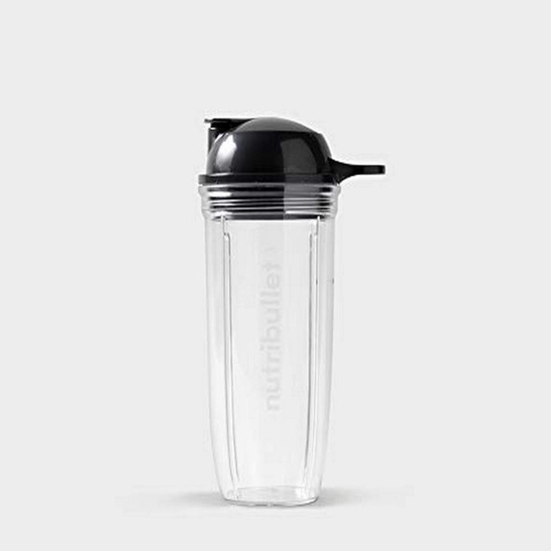 NUTRIBULLET 24 OZ CUP WITH TO-GO LID - CLEAR/BLACK