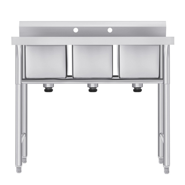 GENERIC 39-IN TRIPLE-BASIN UTILITY SINK STANDING LAUNDRY KITCHEN SKS-39SC-08