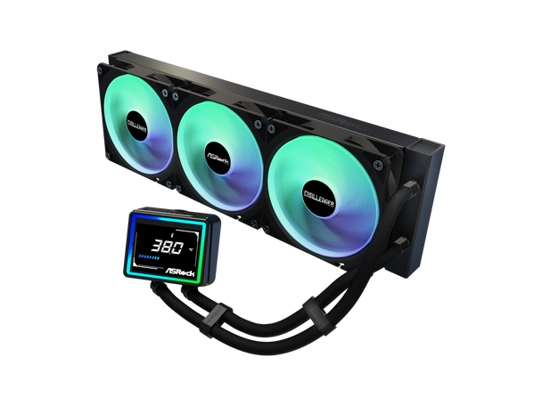 ASRock AIO Challenger 360 Digital 27mm radiator, 3" Digital Display w/ ARGB,