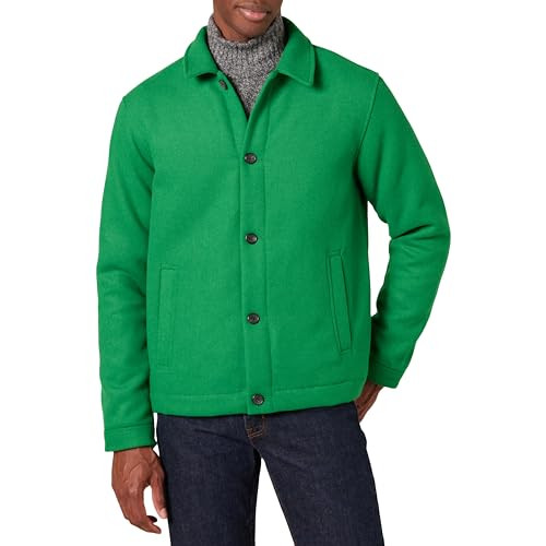 AMAZON ESSENTIALS MEN'S WOOL BLEND BOMBER JACKET (BIG & TALL) - SIZE M - GREEN New