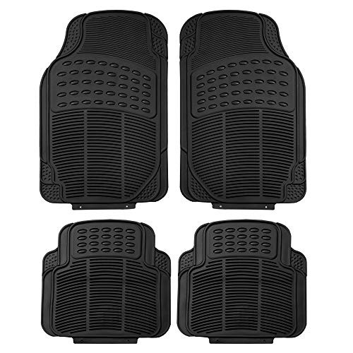 FH Group Automotive Floor Mats - Heavy-Duty Rubber, Universal Fit Full Set