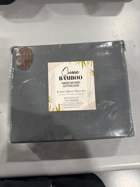 QUEEN BAMBOO COMFORT 1800 SERIES EGYPTIAN LUXURY QUEEN SHEET SET -DARK GRAY