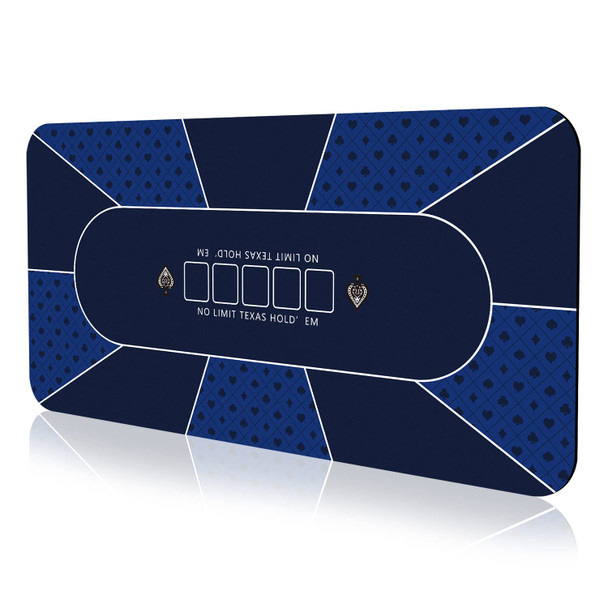 YUZPKRSI 70 X 35 INCH POKER MAT 8 PLAYERS TEXAS HOLD'EM POKER TABLE - BLUE BLACK