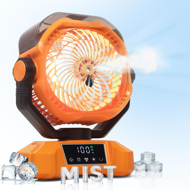 VELLRIVE PORTABLE MISTING FAN - 20000MAH RECHARGEABLE WATER FANS - ORANGE