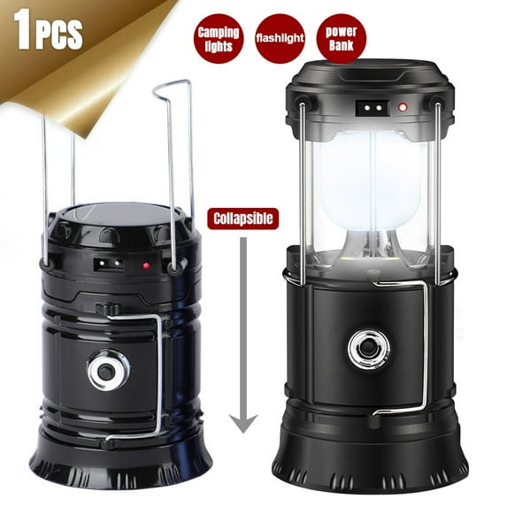 TNYZEO LED CAMPING LANTERN LED LANTERNS SUITABLE SURVIVAL KITS HURRICANE - BLACK
