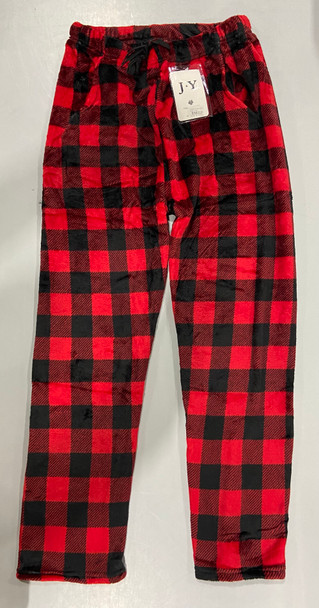 J.Y. FASHION PANTS WARM - SIZE: LARGE/X-LARGE - RED AND BLACK New