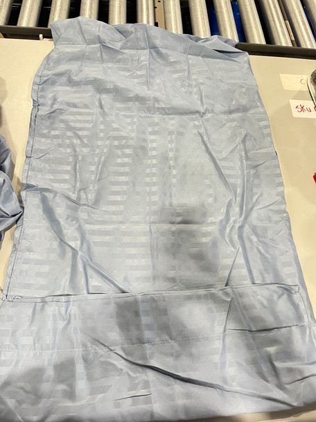 BIBB HOME® DAMASK STRIPE 4-PIECE BLUE COTTON KING SHEET SET - LIGHT BLUE