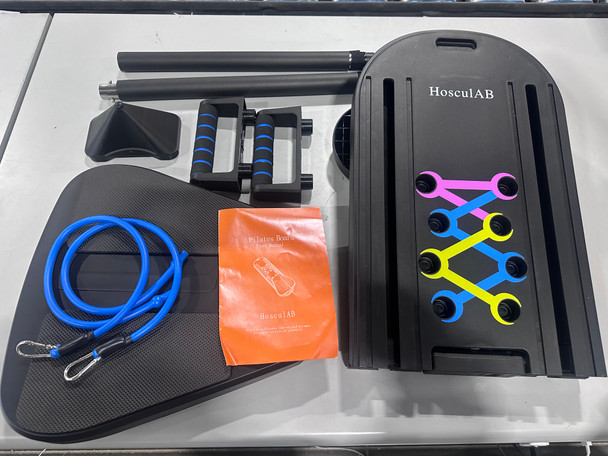 HOSCU1AB PILATES BOARD FOLDABLE PILATES REFORMER SET  WORKOUT TIMER - BLACK