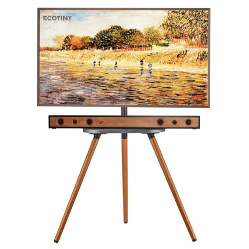 ECOTINY Tripod Easel TV Stand for 43 to 65 Inch LCD LED OLED Screen, HW1074BK