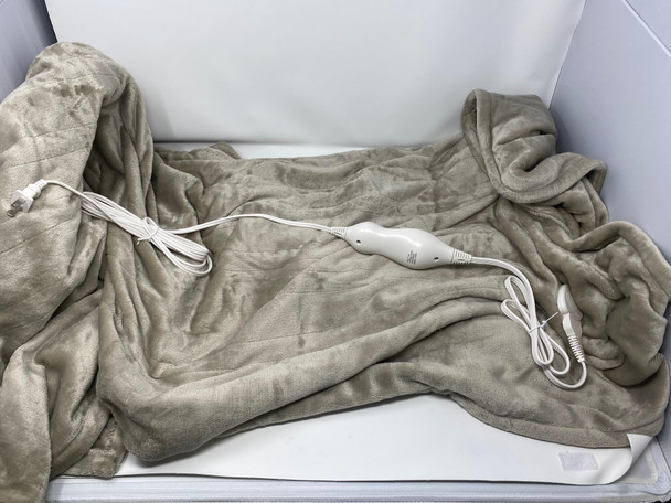 DOWIN ELECTRIC HEATED BLANKET THROW,2-LAYER FLANNEL 50"X60" HEATED THROW - CAMEL