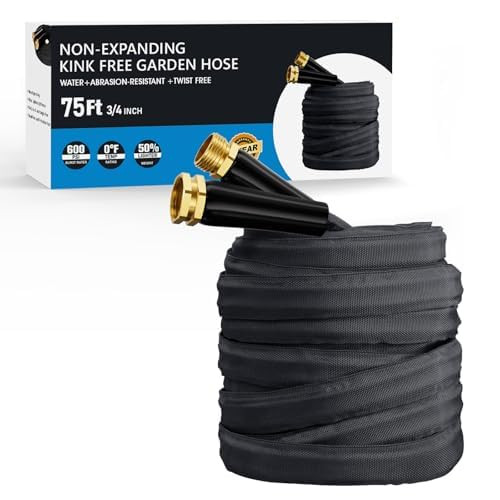 HAETEIR 75FT NON-EXPANDING GARDEN HOSE LIGHTWEIGHT FLEXIBLE ULTRA-LIGHT WATER