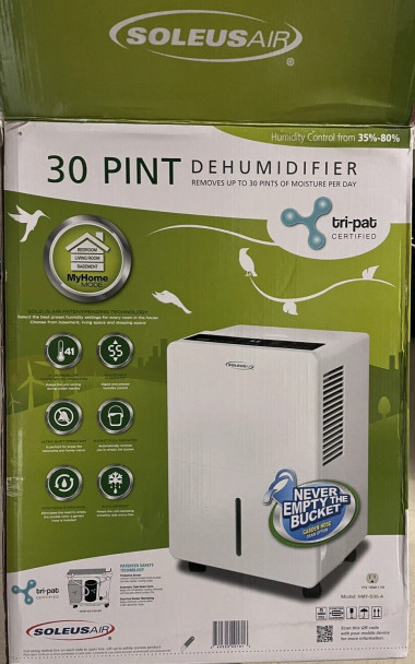 SOLEUS AIR 45 PT PINT DEHUMIDIFIER ENERGYSTAR - WHITE/GRAY