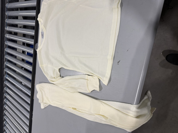 THERMA TEK 2PC WOMAN'S THERMAL WEAR BASE LAYER PANT/TOP COTTON WAFFLE M - CREAM