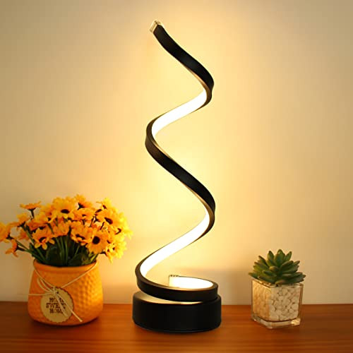 LENIVER LED Table Lamp, Modern Minimalist Dimmable Spiral Table Lamp LNV-TB1-B