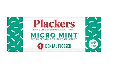 PLACKERS MICRO MINT DENTAL FLOSS PICKS, FOLD AWAY PICK, 500 COUNT - GREEN New