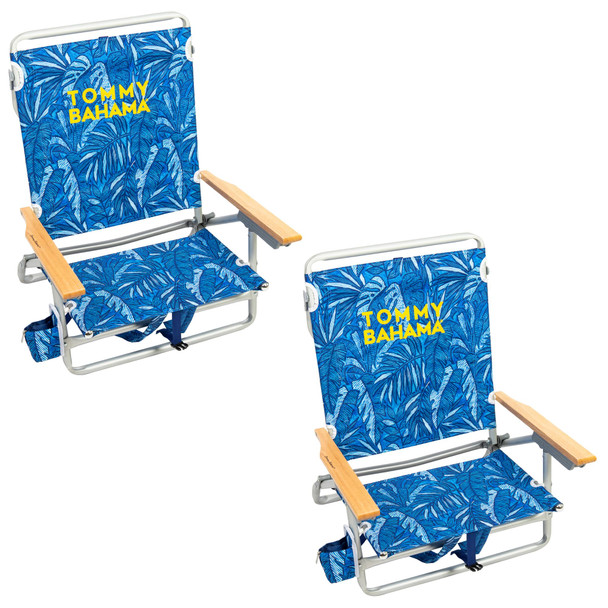 Tommy Bahama 2-Pack 5-Position Classic Lay Flat Backpack Beach Chair