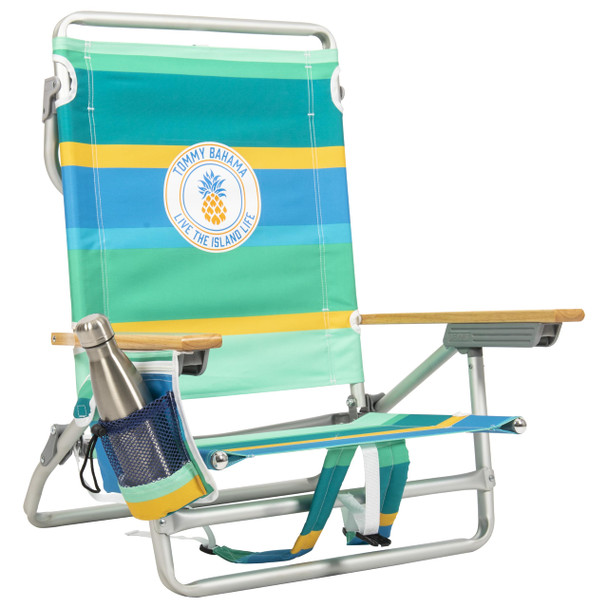 TOMMY BAHAMA Backpack Chair with Cooler and Cup Holder - STRIPE