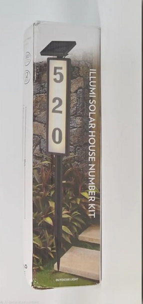 ILLUMI SOLAR HOUSE NUMBER LIGHT KIT – OUTDOOR LED - BLK