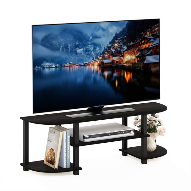 FURINNO Turn-S-Tube Wide TV Entertainment Center 11058EX/BK - Espresso/Black