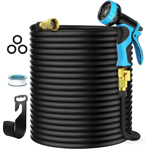 ABEDEN EXPANDABLE GARDEN LIGHTWEIGHT FLEXIBLE WATER HOSES 100FT - BLUE/BLACK