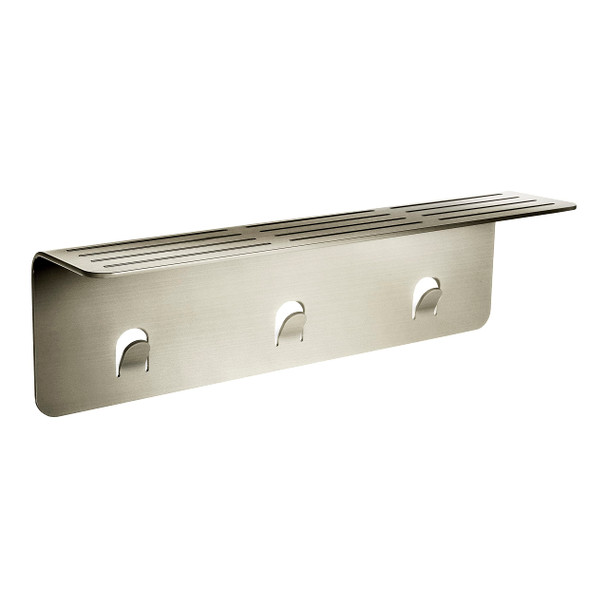 Nebia NSH-XL-SRN Extra Large Aluminum Shower Shelf, Wall Mounted Caddy, Nickel