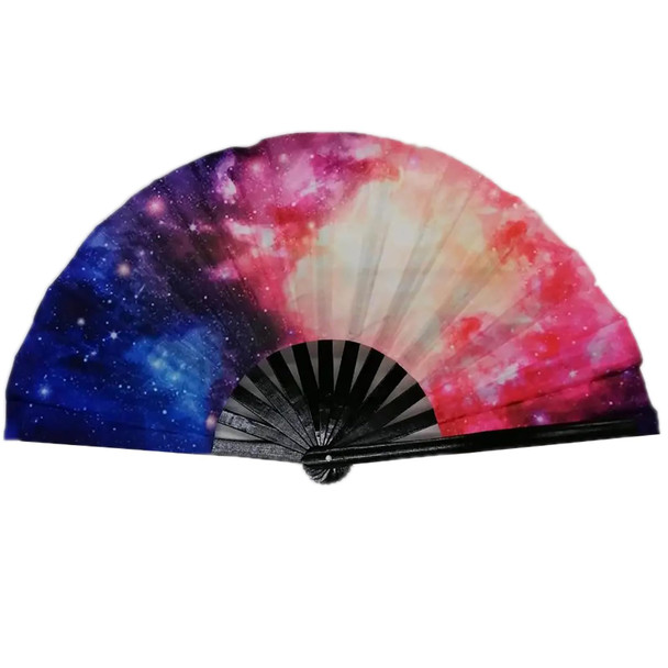 GENERIC LARGE FOLDING FAN RAINBOW STARRY SKY CRAFT HANDHELD FAN DANCING FAN