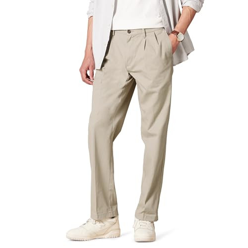 AMAZON ESSENTIALS MEN'S CLASSIC-FIT WRINKLE-RESISTANT PLEATED CHINO Pant New
