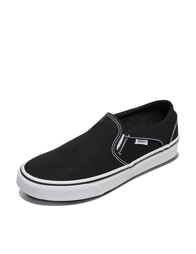 V1R8 VANS WOMEN'S ASHER ADULT LOW CANVAS SHOES SIZE 5 BLACK/WHITE