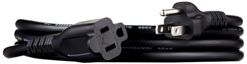 AMAZON BASICS EXTENSION CORD 6 FT 3 PRONG OUTLET EXTENDER INDOOR - BLACK New