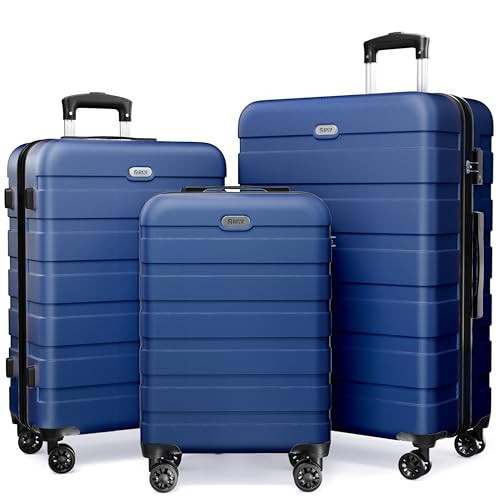 AnyZip Luggage Sets 3 Piece Hardshell Suitcase Set PC ABS Lightweight Travel